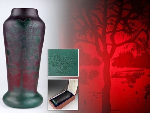 Vase verre camée b - verre,