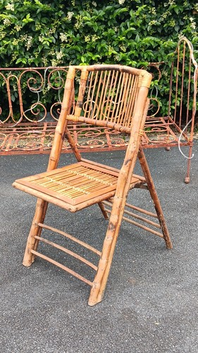 Chaise pliante bambou - chaise,
