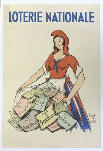 Affiche ancienne loterie - ,