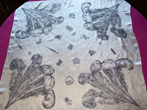 Ancien foulard satin soie - satin,