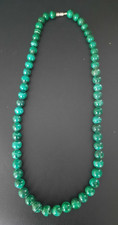 COLLIER EN PERLES RONDES DE MALACHITE EN DEGRADE LONGUEUR 53cm POIDS 90gr