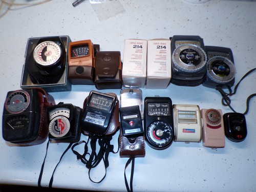 Vintage camera light meters - light,