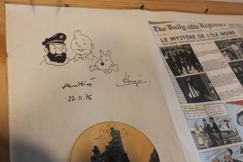 Hergé tintin signed - hergé,