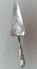 -ANCIENNE PELLE A TARTE GÂTEAUX ART NOUVEAU ARGENT Poinçon MINERVE Chiffrée LM