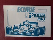 AUTOCOLLANT STICKER ECURIE PIGIER PAU FORMULE 3000 RENAULT GRAND PRIX