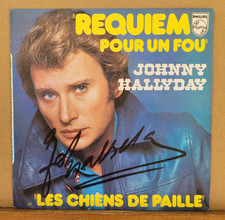 Johnny Hallyday  Requiem Pour Un Fou SP 1976 Dédicacé ! Disque NEUF Jamais Joué