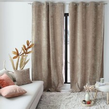 Rideau Thermique Occultant "Velvet" 140x260cm Naturel