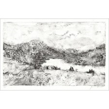 GANTNER Bernard - Lithographie originale "Le lac" 32x48cm