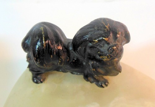 Vtg bronze pekingese - , dog