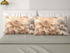 Set Draps Coton Lit Double 4 Taies D'Oreiller Fermoir Sac Fantaisie Floral