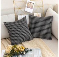 MIULEE Housses de Coussins en Polyester Granulés Douce 30x30cm 4 Pièces Gris