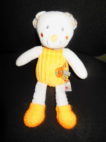 Doudou peluche ours blanc - peluche,