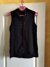 Top / Blouse / Chemisier noir sans manches JENNYFER. Taille XS
