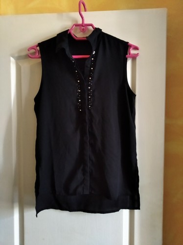 Top blouse chemisier noir - top,