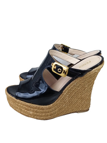 Mules compensées fendi - mules,