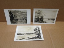 SANCERRE et environs (18-58) CLAUDE RAMEAU peintre de la Loire 3 cartes oeuvres