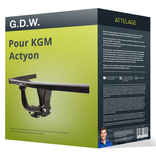 Attelage pour kgm actyon type - pour,