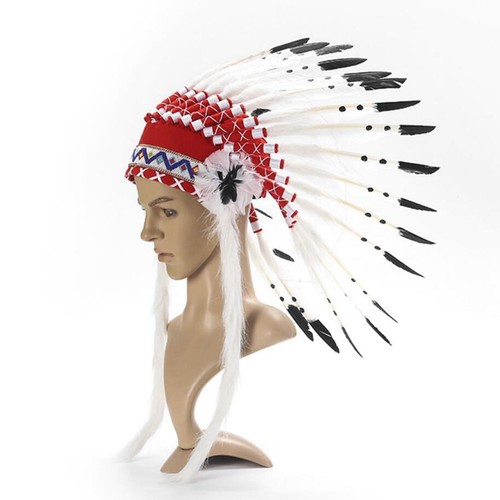 Coiffe indienne plumes - coiffe, en