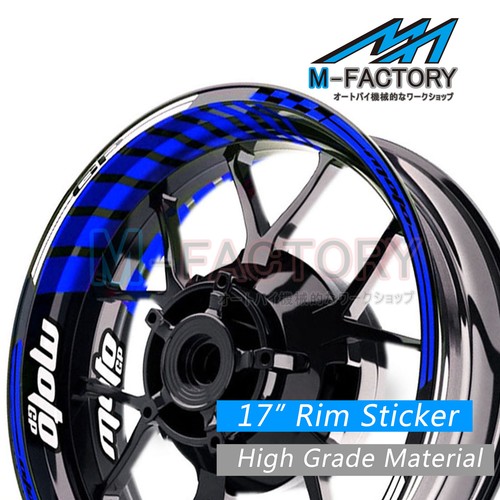 White racing moto wheel decal - racing,