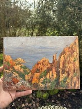 Les Calanques De Piana au Soleil Levant & Corse &Peinture & Huile Sur Panneau