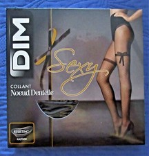 Collant Dim Sexy Collant Noeud Dentelle Taille 3/4 noir Qualité Repassé Neuf