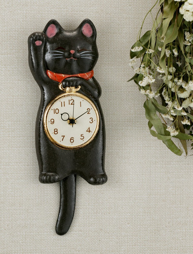 Pendule murale japonaise chat
