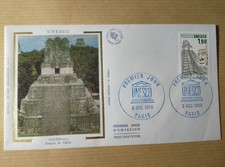 enveloppe premier jour 1986 unesco guatemala temple de tikal