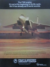 9/1977 PUB PRATT & WHITNEY F100 ENGINES F-15 FIGHTER US AIR FORCE ORIGINAL AD