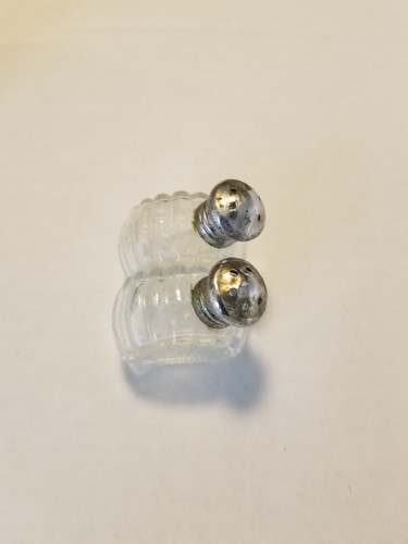 Pair short glass salt and - glass,