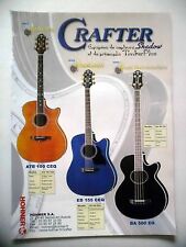 PUBLICITE-ADVERTISING :  Guitare CRAFTER  01/2002 ATE100CEQ,ED155CEQ,BA500EQ