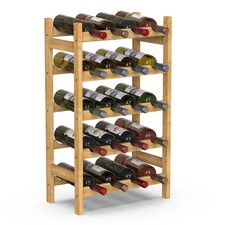 Cave à vin en Bois Bambou avec 20 Compartiments pour vin Champagne, Porte-Bou...