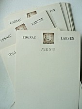 Lot 120 Menus vierges Cognac Larsen
