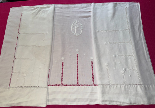 Ancien retour drap brodé - de, ,brodé