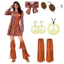 YADODOYADODO Costume Hippie pour Femme Style Discothèque Deguisement Hippie R...