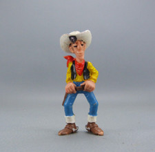 Ravissante figurine LUCKY LUKE vintage, Schleich, DRAGAUD 84, MORRIS, 7,5 cm.