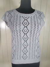 Petit Pull maille ajourée gris ROXY M 36/38 petites manches 