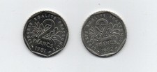LOT 2 Pièces 2 Francs Semeuse 1981 & 1982 SUP/SPL Gad 547