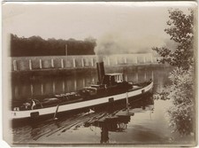 Bateau à vapeur Rivière c1925 Photo Amateur Vintage P3T1n14