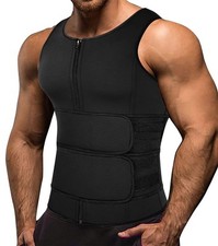 Homme Sweat Gilet Néoprène Entraînement Chemise Corps Shaper Sauna Costume Ta...