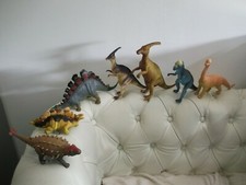 Lot 7 figurines DINOSAURES de grande taille Ankylosaure Diplodocus Stégosaure 