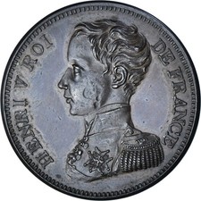 Monnaie, France, Henri V, 5 Francs, 1830, module de 5 Francs, TTB+, Bronze