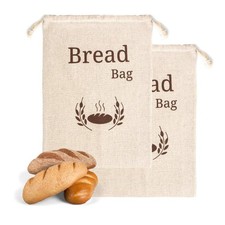 Sac à pain extra large Coton lin biologique | 44x35cm | 2 x sacs à pain réuti...