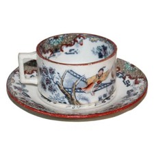 Tasse et sous tasse en porcelaine opaque modèle TIMOR Digoin Sarreguemines