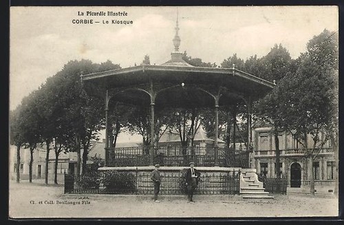 Cpa corbie kiosque - corbie,,