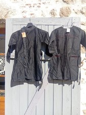 2 Anciens tabliers Blouses  Noires D'école en coton D'enfant