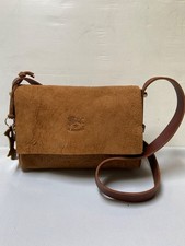 Neuf sac besace cuir daim marron fauve IL BISONTE made in Italy