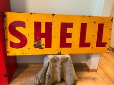 plaque émaillée ancienne garage SHELL circa 50/60