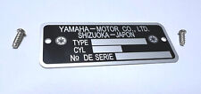 Plaque constructeur MOTO YAMAHA
