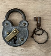 Cadenas Zenith XIXem en métal sans clef, valise, coffre, fermeture vintage clé