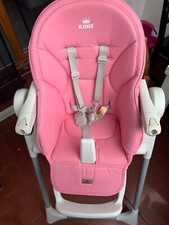 chaise haute bébé rose
